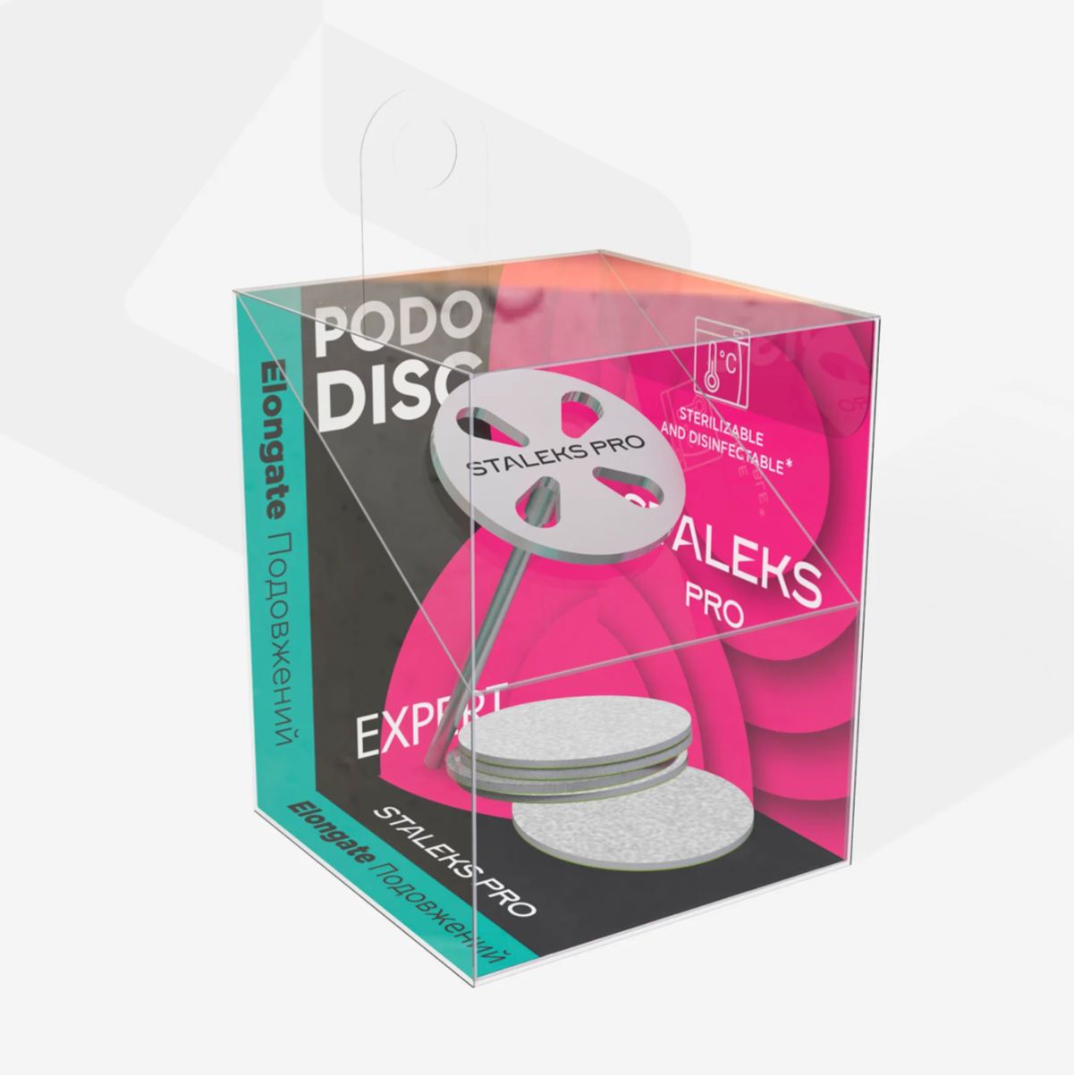 Staleks Elongated Pedicure Disc PODODISC M EXPERT And Set Of Disposable Files 180 Grit 5 Pcs (20 Mm)