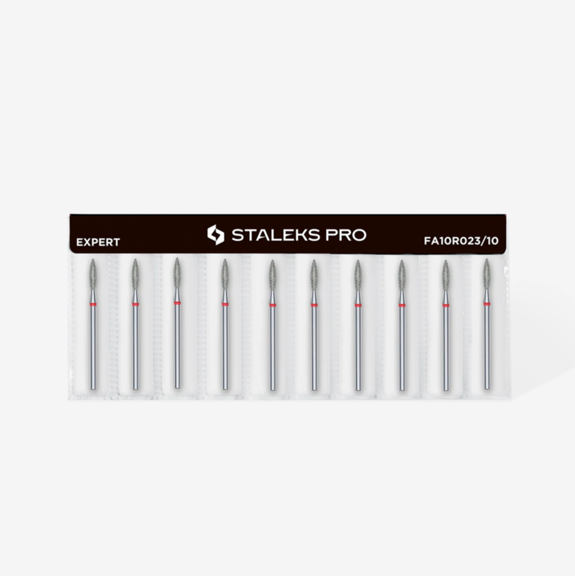 Staleks Diamond Nail Drill Bit Flame Red EXPERT Head Diameter 2,3 Mm / Working Part 10 Mm