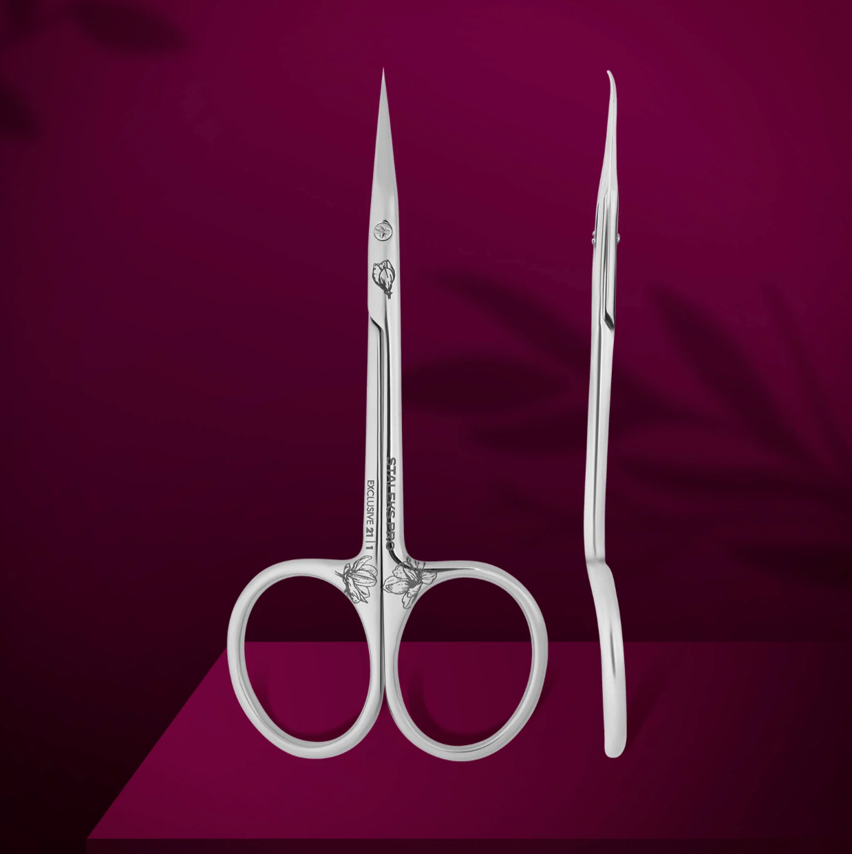 Staleks Professional cuticle scissors with hook EXCLUSIVE 21 TYPE 1 (magnolia)