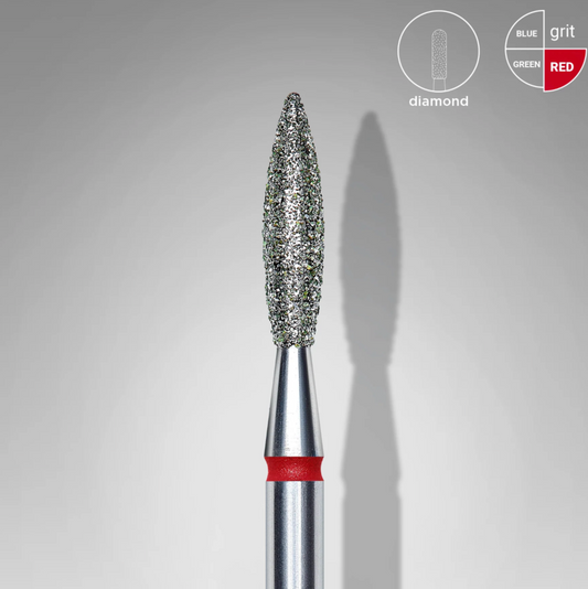 Staleks Diamond Nail Drill Bit Flame Red EXPERT Head Diameter 2,3 Mm / Working Part 10 Mm