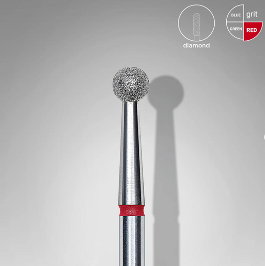Staleks Diamond Nail Drill Bit Ball Red EXPERT Head Diameter 3,5 Mm